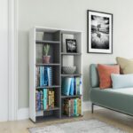 Βιβλιοθήκη Keota ανθρακί άσπρο μελαμίνη 72x25x123 6εκ ed14002 - Image 3