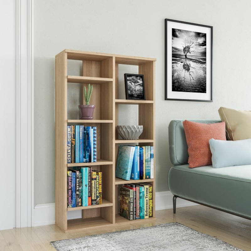 14004_0-800x800 Βιβλιοθήκη Keota δρυς μελαμίνη 72x25x123 6εκ ed14004 - Image 1