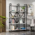 Βιβλιοθήκη Elston μαύρο άσπρο μελαμίνη 120x34x180εκ ed14039 - Image 3