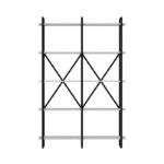 Βιβλιοθήκη Elston μαύρο άσπρο μελαμίνη 120x34x180εκ ed14039 - Image 2