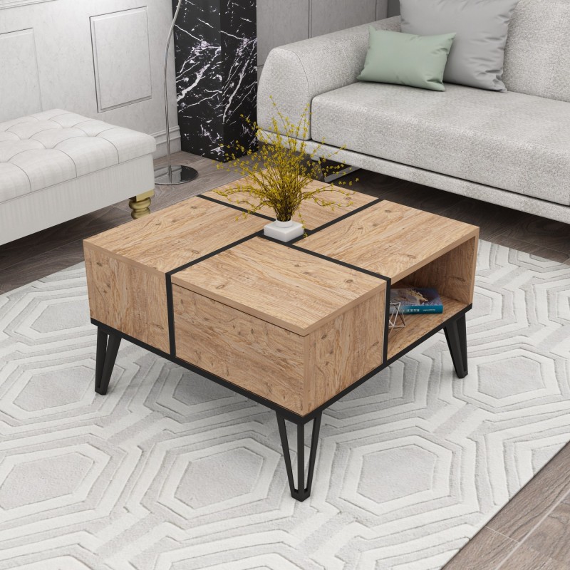 14052_0-800x800 Τραπέζι σαλονιού Nirvana Atlantic Pine μελαμίνη μεταλλικά πόδια 71 8x71 8x43 8εκ ed14052 - Image 1