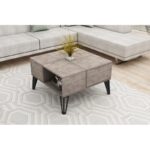 Τραπέζι σαλονιού Nirvana καφέ μελαμίνη μεταλλικά πόδια 71 8x71 8x43 8εκ ed14053 - Image 5