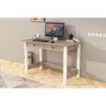 Γραφείο Parisi καφέ λευκό 120x60x76 8cm ed14063 - Image 5