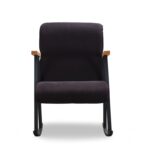 Dandolo Κουνιστή Πολυθρόνα Ύφασμα μαύρο 86x65x100cm ed1406 - Image 4