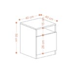 Κομοδίνο Rita 40x40x50cm μελαμίνη oak ed14292 - Image 2