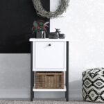 Κομοδίνο Sarah μαύρο άσπρο 35x31x57cm ed14295