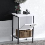 Κομοδίνο Sarah μαύρο άσπρο 35x31x57cm ed14295 - Image 4