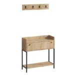 Έπιπλο εισόδου Nataly καρυδί μελαμίνη κρεμάστρα 80x31x90εκ ed14300 - Image 3