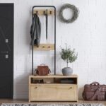 Έπιπλο εισόδου Nicole καρυδί μελαμίνη 90x35x170εκ ed14310