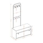 Έπιπλο εισόδου Nicole καρυδί μελαμίνη 90x35x170εκ ed14310 - Image 2