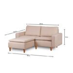 Γωνιακός καναπές κρεβάτι Lungo κρεμ 150x46x154cm ed14346 - Image 2