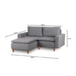 Γωνιακός καναπές κρεβάτι Lungo γκρι 150x46x154cm ed14348 - Image 2