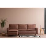 Γωνιακός καναπές κρεβάτι Lungo καφέ 225x52x154cm ed14350