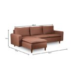 Γωνιακός καναπές κρεβάτι Lungo καφέ 225x52x154cm ed14350 - Image 2