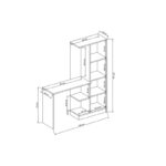 Γραφείο Livello ανθρακί μελαμίνη 128x45x157cm ed14367 - Image 2
