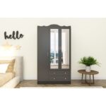 Ντουλάπα ρούχων Lavinia ανθρακί μελαμίνη 105x50x186cm ed14376