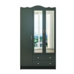 Ντουλάπα ρούχων Lavinia ανθρακί μελαμίνη 105x50x186cm ed14376 - Image 3