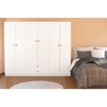 Ντουλάπα Royal άσπρο μελαμίνη 180x43x180εκ ed14377