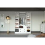 Ντουλάπα Nil άσπρο μελαμίνη 140x50x186εκ ed14407 - Image 4