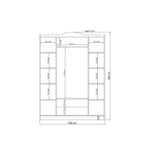 Ντουλάπα Nil άσπρο μελαμίνη 140x50x186εκ ed14407 - Image 2