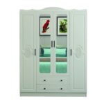 Ντουλάπα Keta άσπρο μελαμίνη 140x50x186εκ ed14412 - Image 3