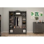 Ντουλάπα Tango ανθρακί μελαμίνη 140x50x186εκ ed14418 - Image 4