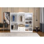 Ντουλάπα Bahar άσπρο μελαμίνη 210x50x186εκ ed14421 - Image 4