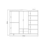 Ντουλάπα Nil άσπρο μελαμίνη 210x50x186εκ ed14431 - Image 2