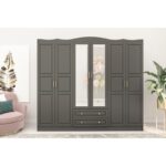 Ντουλάπα Bahar ανθρακί μελαμινή 210x50x186εκ ed14437