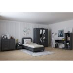 Σετ νεανικού δωματίου Lavinia ανθρακί μελαμίνη ed14450