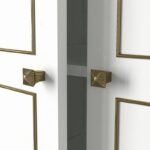 Ντουλάπα δίφυλλη Ravenna άσπρη χρυσή μελαμίνη 70x47 2x194cm ed1446 - Image 3