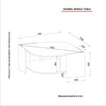 Τραπέζι σαλονιού Marbel καρυδί μαύρο μάρμαρο γκρι μελαμίνη 75x75x40εκ ed144 - Image 2