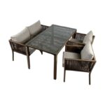 Σετ σαλονιού κήπου Vera 3 - Dark Brown ed14694