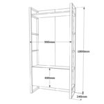 Έπιπλο εισόδου Fare atlantic pine μελαμίνη μεταλλικός σκελετός 90x34x180εκ ed1482 - Image 2