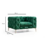 Comodita Πολυθρόνα Ύφασμα πράσινο 108x90x70cm ed1487 - Image 2