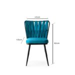 Καρέκλα Star μαύρο μπλε χρώμα μέταλλο 43x43x82cm set 2τεμ ed1497 - Image 2