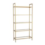 Βιβλιοθήκη Ram χρυσό μεταλλό επιφάνεια γυαλί 80x30x165εκ ed1502 - Image 4