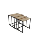 Σετ 3τεμ τραπέζια σαλονιού Wismar μελαμίνη μέταλλο 35x50x60cm ed15096 - Image 3