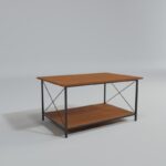 Τραπέζι σαλονιού Lorren καρυδί μελαμίνη μεταλλικά πόδια 110x50x50εκ ed15112 - Image 4