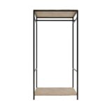 Ντουλάπα Ansbach δρυς μαύρο μελαμίνη 100x40x170εκ ed15123 - Image 4