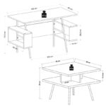 Σετ Γραφείου Toccare ανθρακί Oak 140x60x73 8cm ed15128 - Image 2