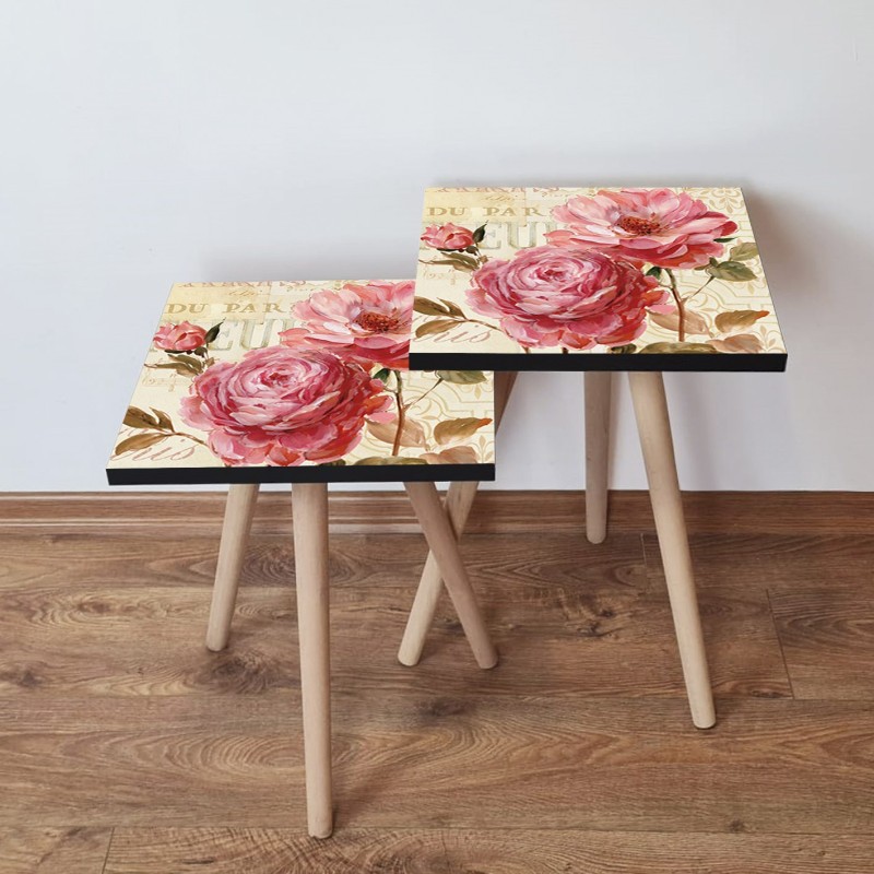 15358_0-800x800 Τραπέζια βοηθητικά Shape σαλονιού 2 τεμάχια multicolor MDF ξύλινα πόδια 35x47cm ed15358 - Image 1