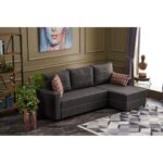 Γωνιακός καναπές Ece Right ανθρακί 242x90x88cm ed1546