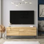 Έπιπλο TV Levante χρώματος oak μαύρο 120x35 5x46 4cm ed1559