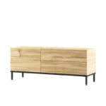 Έπιπλο TV Levante χρώματος oak μαύρο 120x35 5x46 4cm ed1559 - Image 4