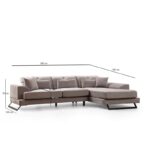 Γωνιακός καναπές Frido Right γκρι 190x308cm ed1575 - Image 2