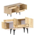 Μπουφέ Latina oak μαύρο χρώμα μελαμίνη 140x40x70cm ed1584 - Image 3