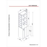 Βιβλιοθήκη Firma μελαμίνη καρυδί μεταλλικά πόδια 45x35x166 7cm ed1585 - Image 2