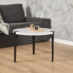 Τραπεζάκι σαλονιού Frati άσπρο μαύρο 60x45cm ed15883