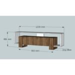 Έπιπλο τηλεόρασης Mery λευκό καρυδί 120x33 2x48 6cm ed1593 - Image 2